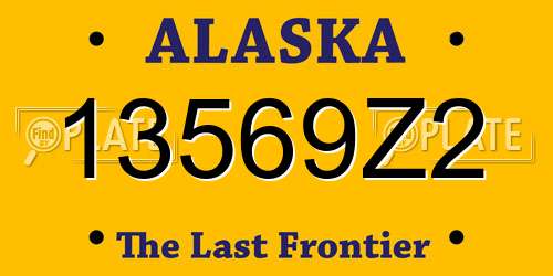13569Z2 Alaska License Plate