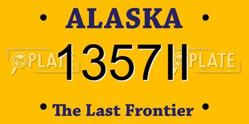 1357II Alaska License Plate