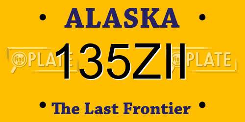 135ZII Alaska License Plate