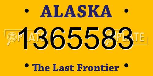 1365583 Alaska License Plate