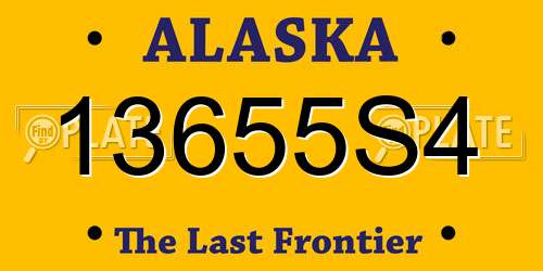 13655S4 Alaska License Plate