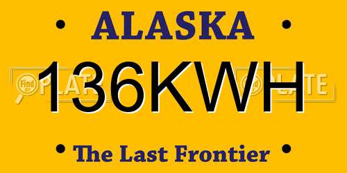 136KWH Alaska License Plate