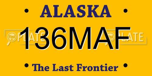 136MAF Alaska License Plate