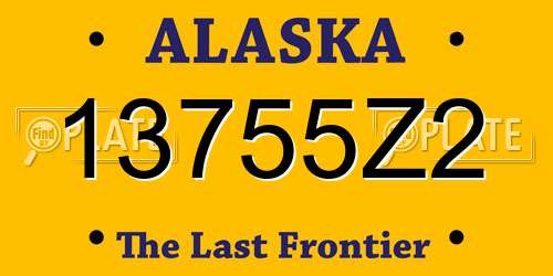 13755Z2 Alaska License Plate