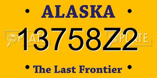 13758Z2 Alaska License Plate