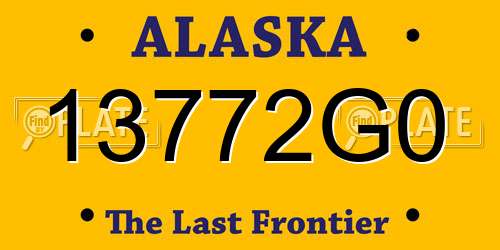 13772G0 Alaska License Plate