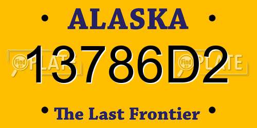 13786D2 Alaska License Plate