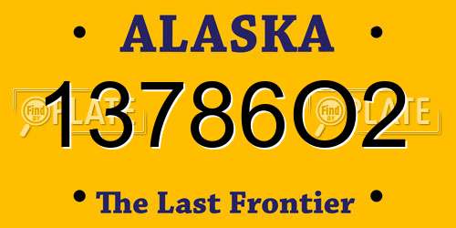 13786O2 Alaska License Plate
