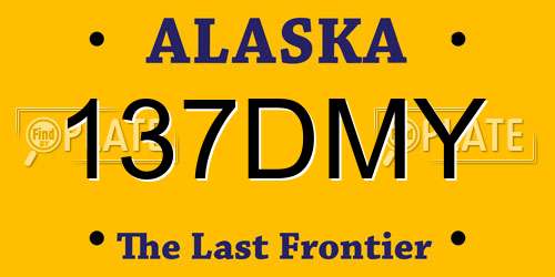 137DMY Alaska License Plate