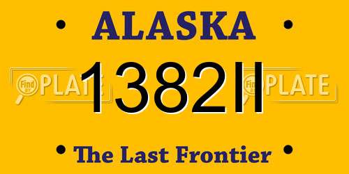 1382II Alaska License Plate