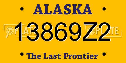 13869Z2 Alaska License Plate