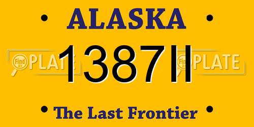 1387II Alaska License Plate