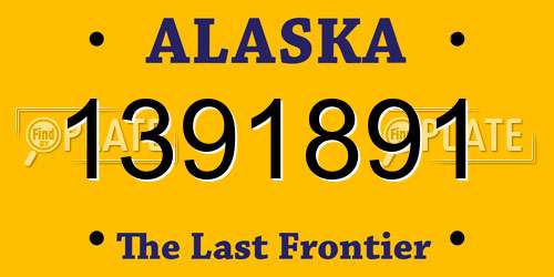 1391891 Alaska License Plate