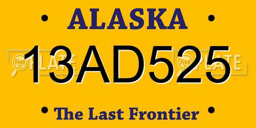13AD525 Alaska License Plate
