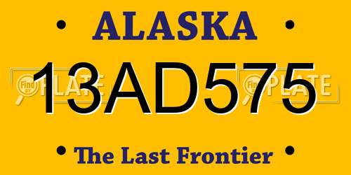 13AD575 Alaska License Plate