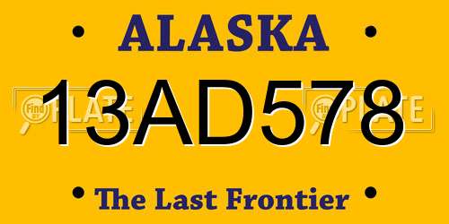 13AD578 Alaska License Plate