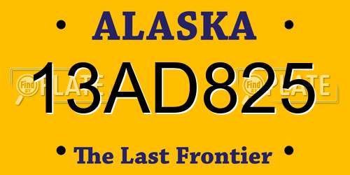 13AD825 Alaska License Plate
