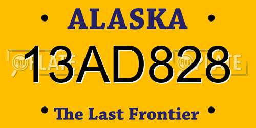 13AD828 Alaska License Plate