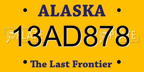 13AD878 Alaska License Plate