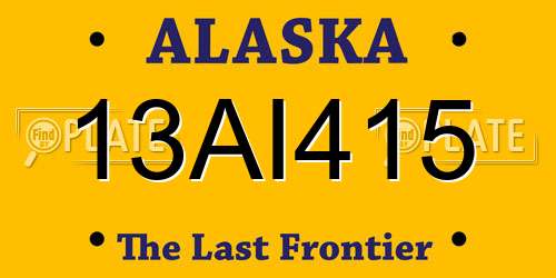 13AI415 Alaska License Plate