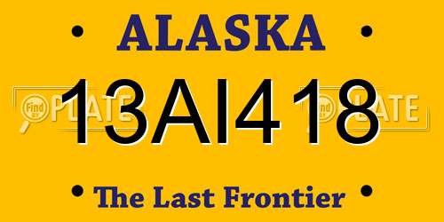 13AI418 Alaska License Plate
