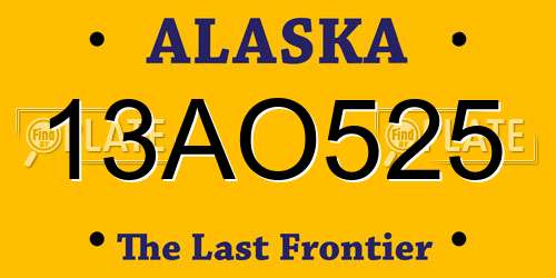 13AO525 Alaska License Plate
