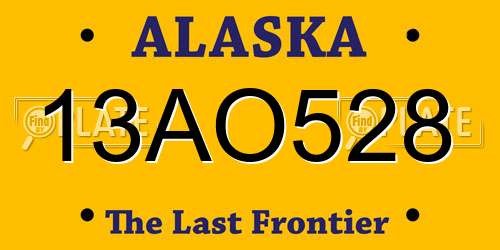 13AO528 Alaska License Plate