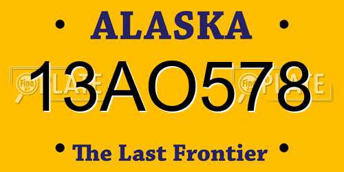 13AO578 Alaska License Plate