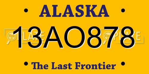 13AO878 Alaska License Plate