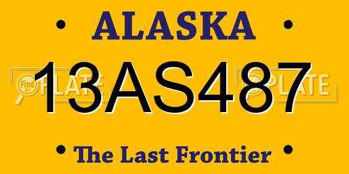 13AS487 Alaska License Plate