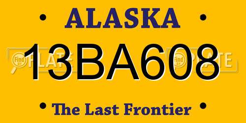 13BA608 Alaska License Plate