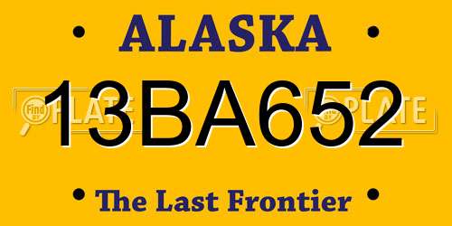 13BA652 Alaska License Plate