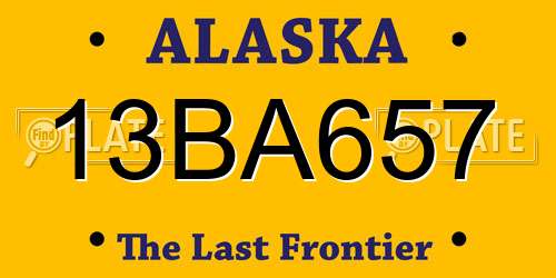 13BA657 Alaska License Plate