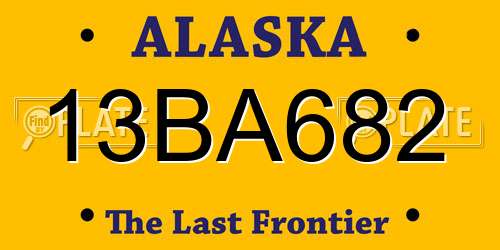 13BA682 Alaska License Plate