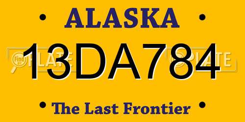 13DA784 Alaska License Plate