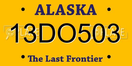 13DO503 Alaska License Plate