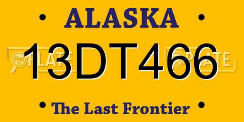 13DT466 Alaska License Plate