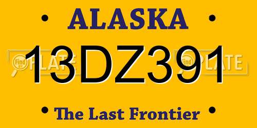 13DZ391 Alaska License Plate