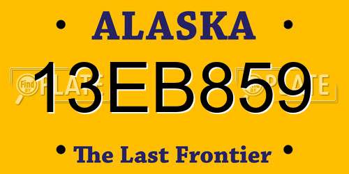13EB859 Alaska License Plate