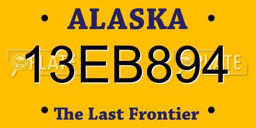 13EB894 Alaska License Plate