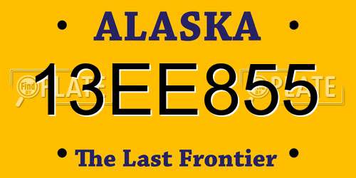 13EE855 Alaska License Plate