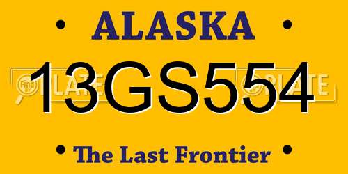 13GS554 Alaska License Plate