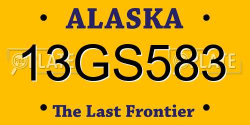 13GS583 Alaska License Plate