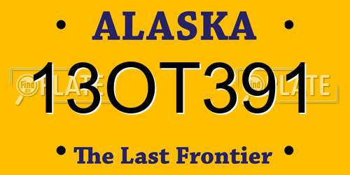 13OT391 Alaska License Plate