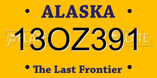 13OZ391 Alaska License Plate