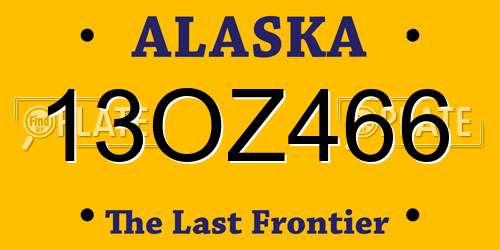 13OZ466 Alaska License Plate
