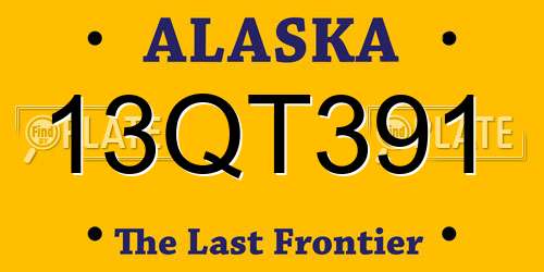 13QT391 Alaska License Plate
