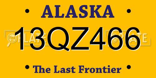 13QZ466 Alaska License Plate