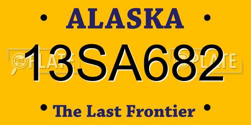 13SA682 Alaska License Plate