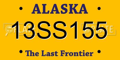 13SS155 Alaska License Plate